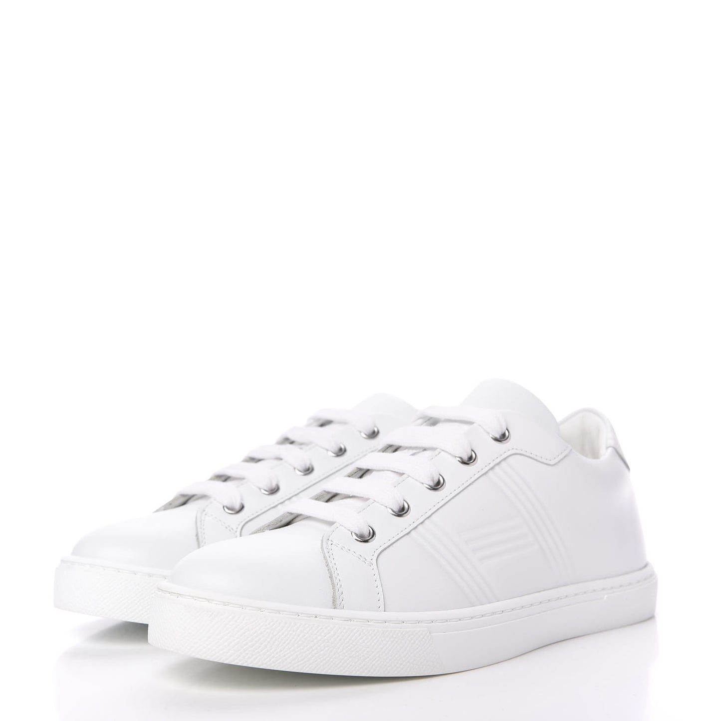 Calfskin Womens Advantage Sneakers 36.5 White