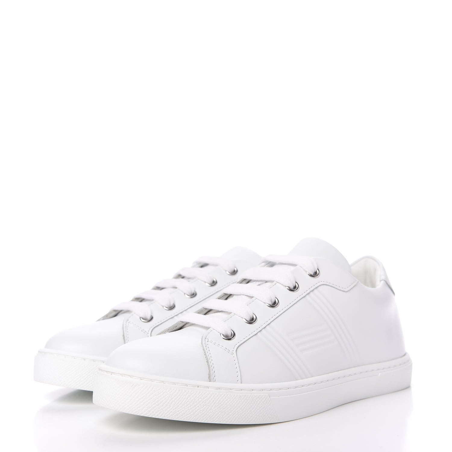 Hermes Calfskin Womens Advantage Sneakers 36.5 White 3 of 9