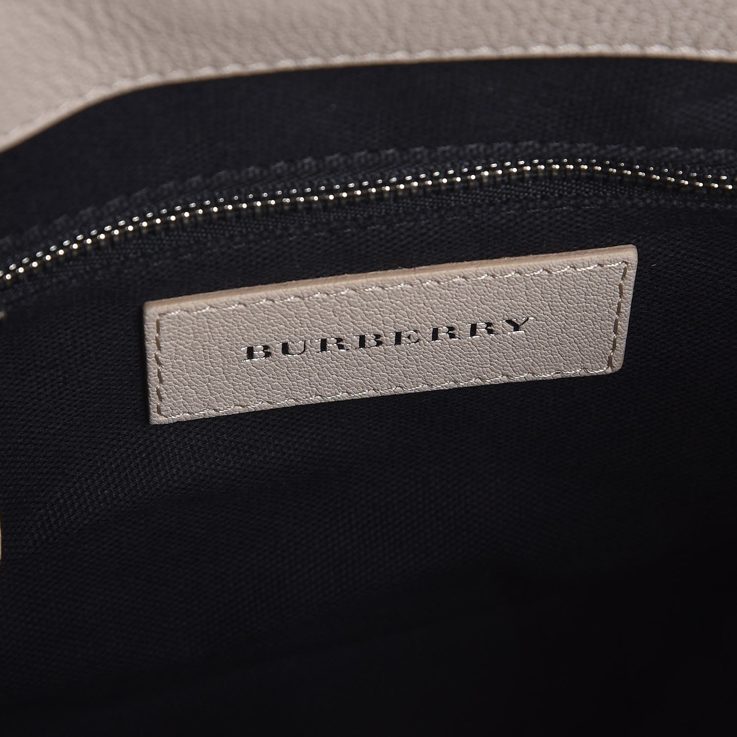 Burberry Goatskin Vintage Check Small Banner Tote Limestone 7 of 8