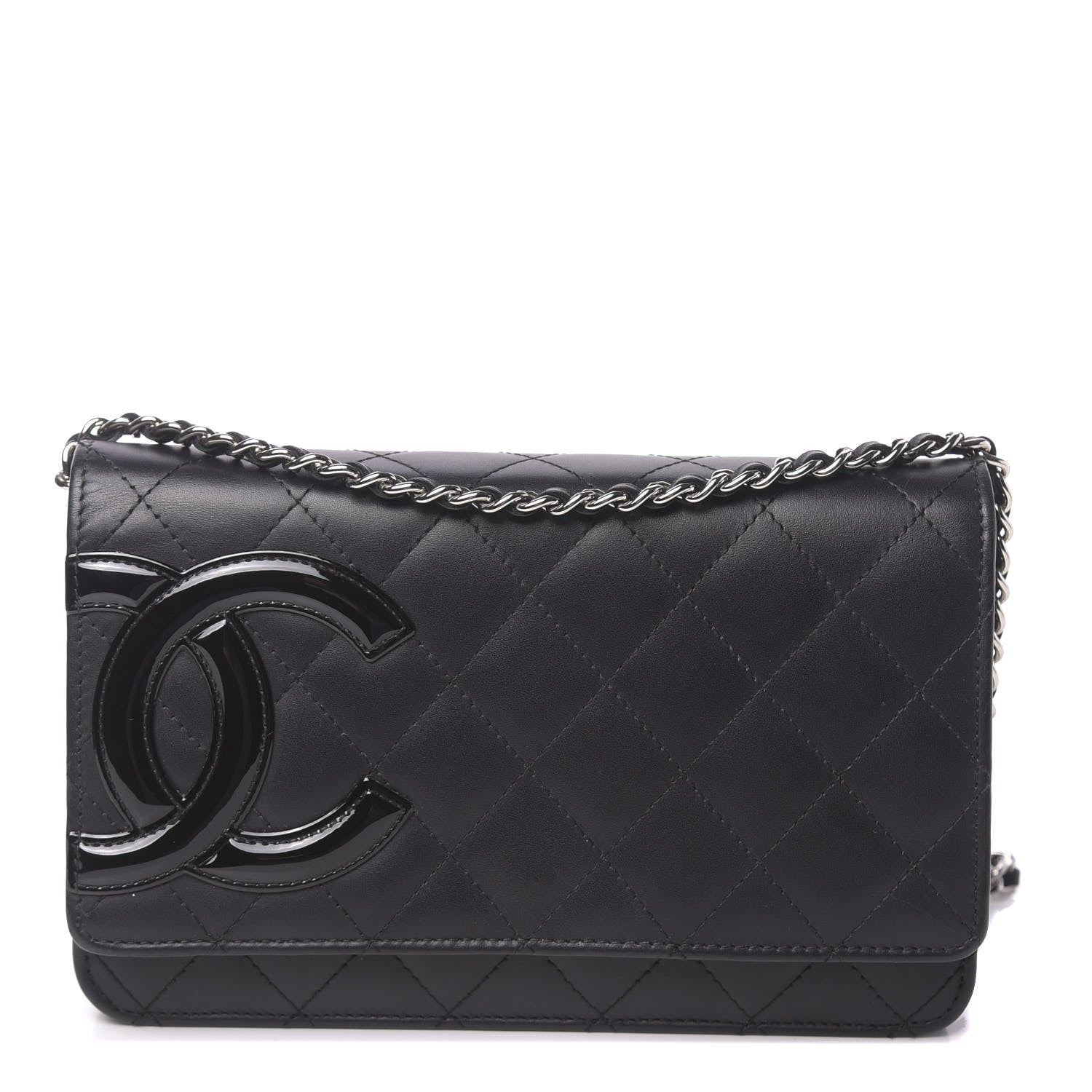 Chanel Calfskin Quilted Cambon Wallet On Chain WOC Black 1 of 23