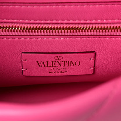 Valentino Garavani Nappa Enamel Medium Roman Stud Shoulder Bag Feminine Pink 6 of 11