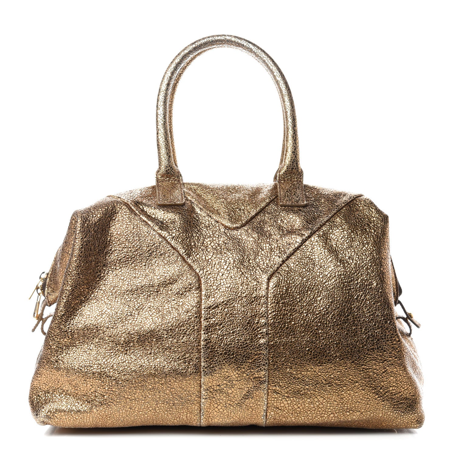 Saint Laurent Volcano Crackled Calfskin Medium Easy Y Bag Gold 1 of 12