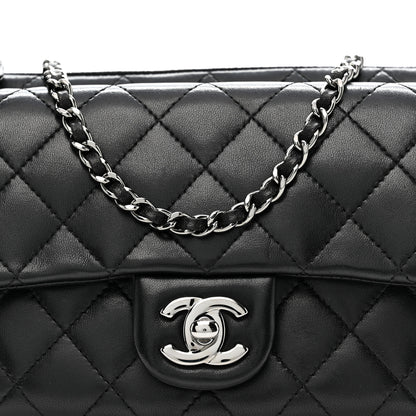 Chanel Lambskin Quilted Front Pocket Clutch With Chain Black 9 of 11