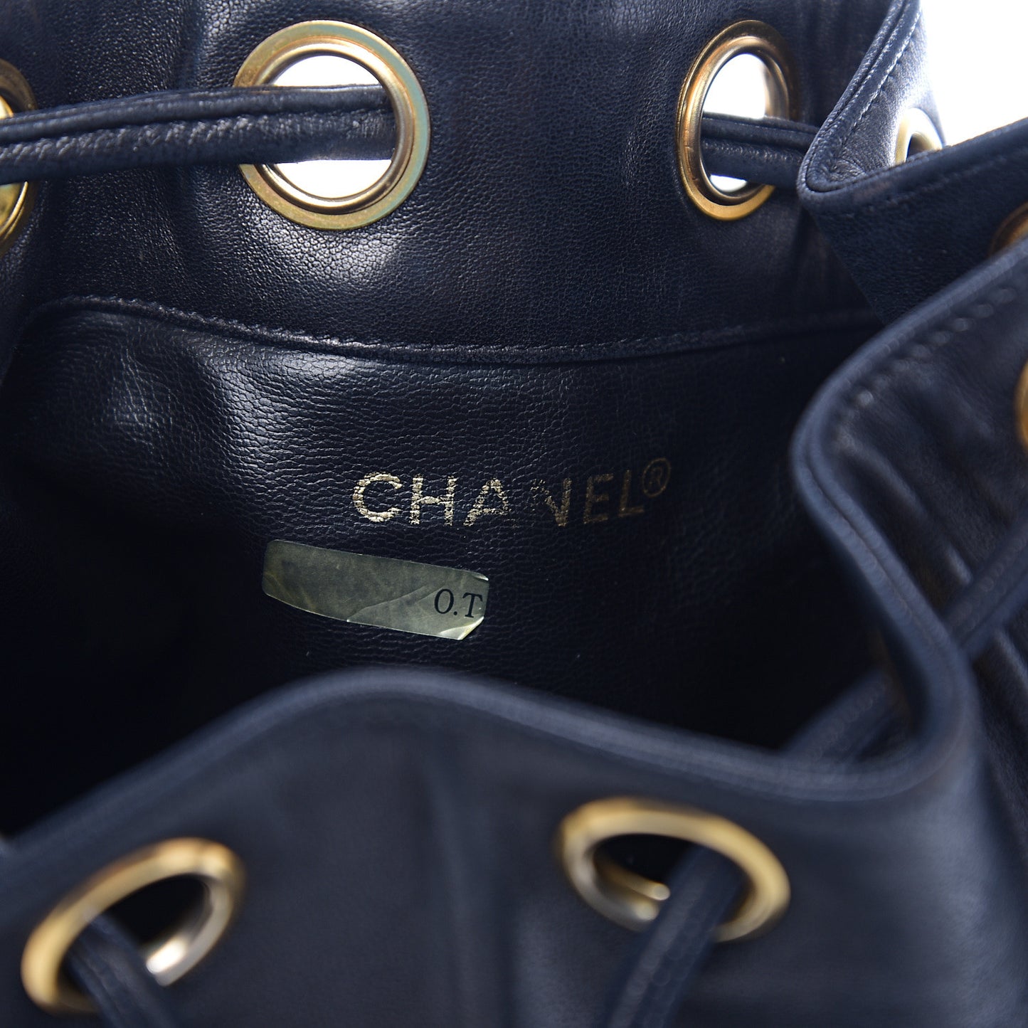 Lambskin CC Drawstring Shoulder Bag Black