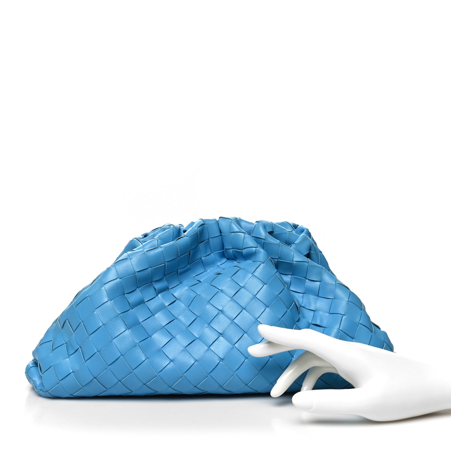 Bottega Veneta Nappa Maxi Intrecciato The Pouch Oversized Clutch Swimming Pool 2 of 13