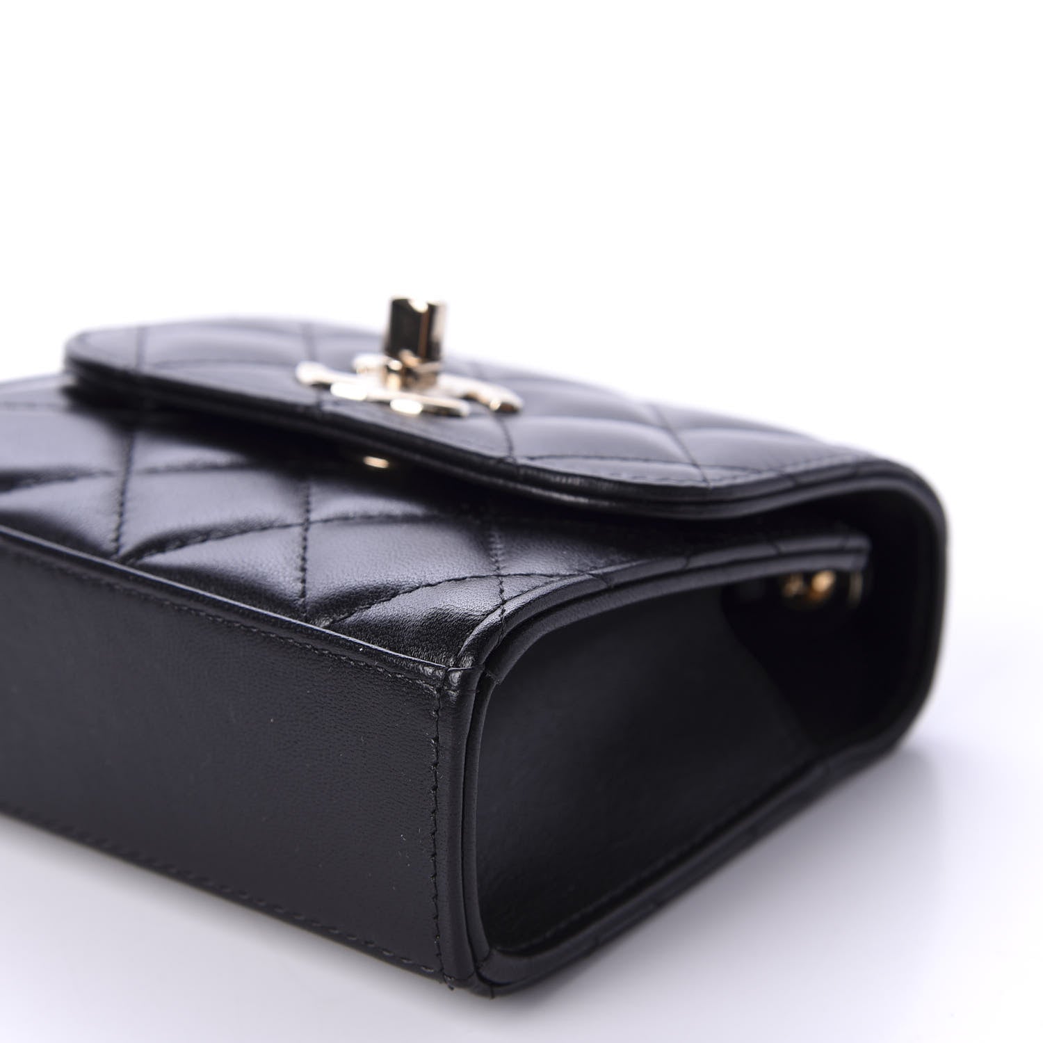 Chanel Lambskin Quilted Mini Trendy CC Chain Wallet Black 6 of 11