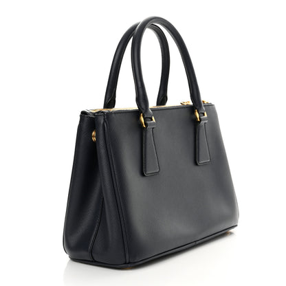 Prada Saffiano Mini Galleria Double Zip Tote Baltico 2 of 8