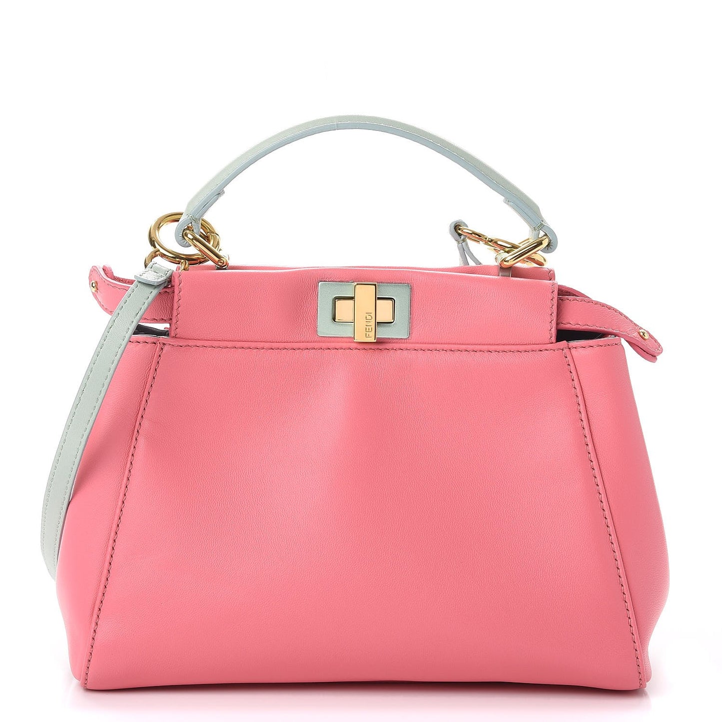 Nappa Colorblock Mini Peekaboo Iconic Satchel Rosa Fluo Oxigen Slate