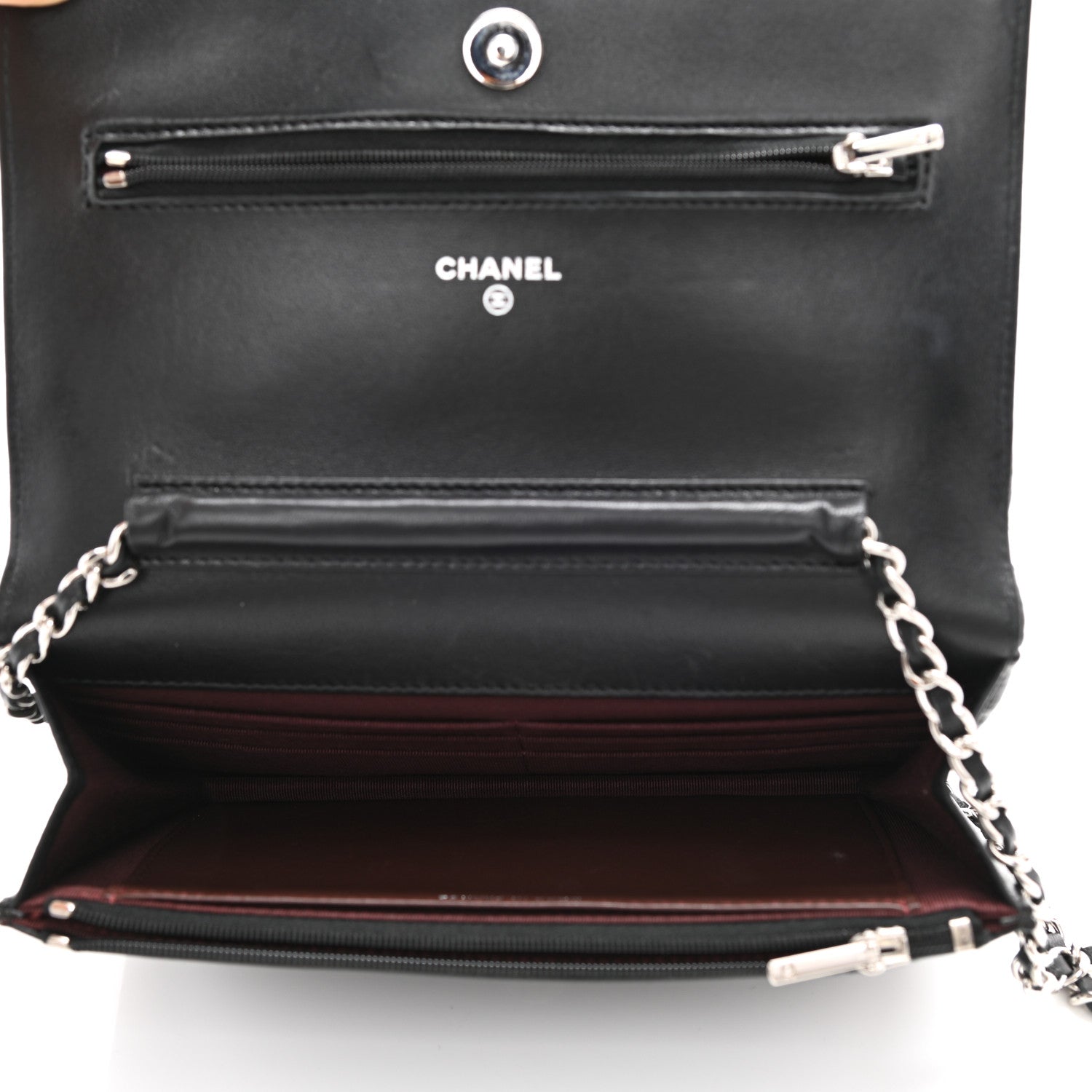 Chanel Lambskin Quilted Wallet On Chain WOC Black 9 of 23