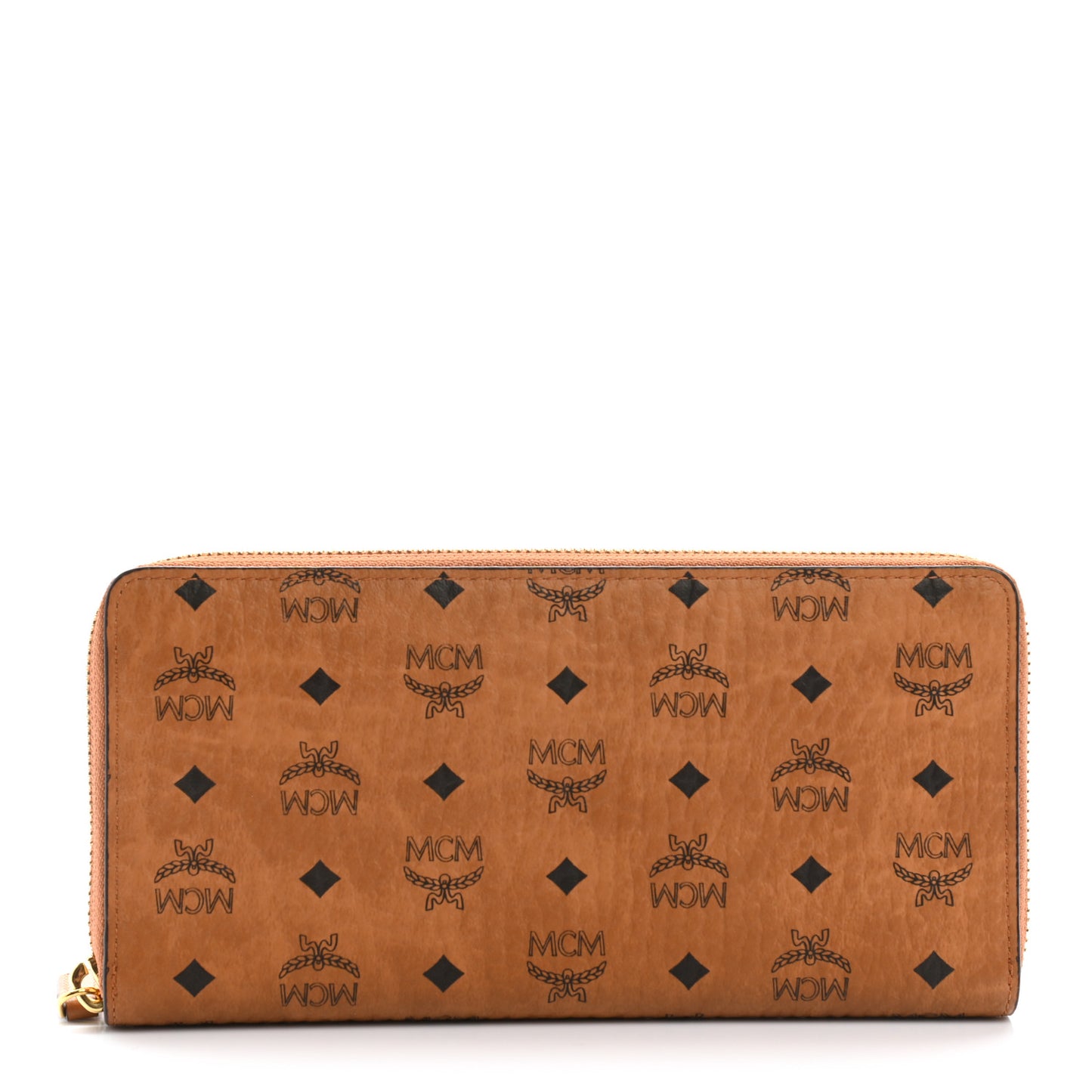 Visetos Large Zip Around Wallet Cognac