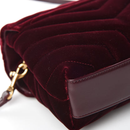 Saint Laurent Velvet Y Quilted Monogram Toy Loulou Crossbody Bag French Burgundy 12 of 15