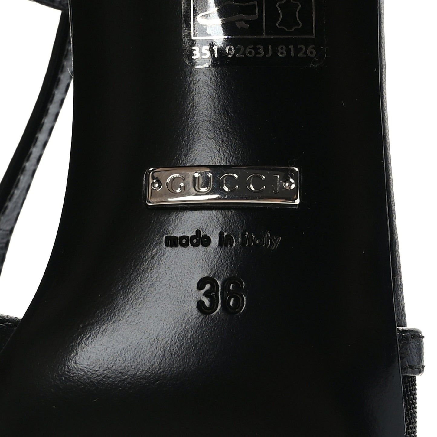 Tela Retino Nappa Charlotte Crystal GG Monogram Square G 75mm Slingback Pumps 36 Black