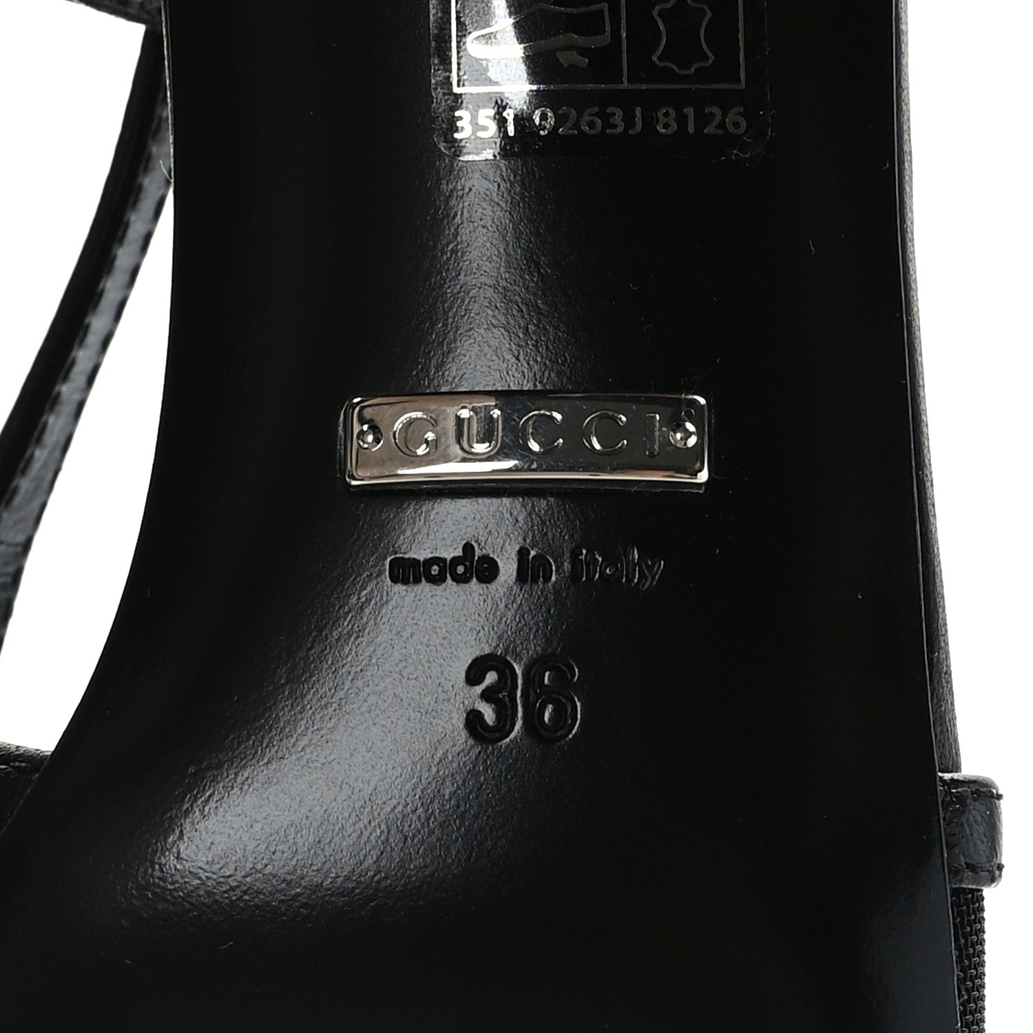 Gucci Tela Retino Nappa Charlotte Crystal GG Monogram Square G 75mm Slingback Pumps 36 Black 6 of 8