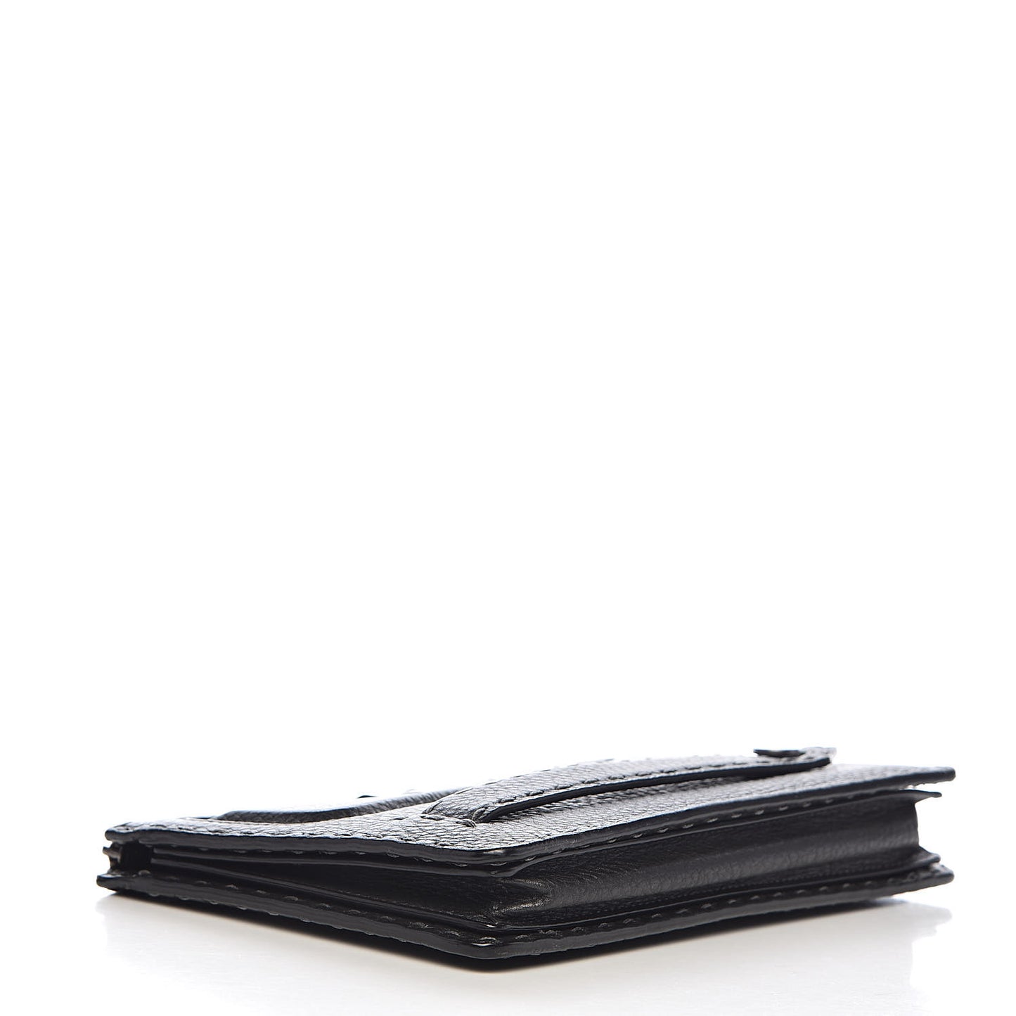 Cuoio Romano Lux Selleria Monster Eyes Embossed Slim Clutch Asfalto