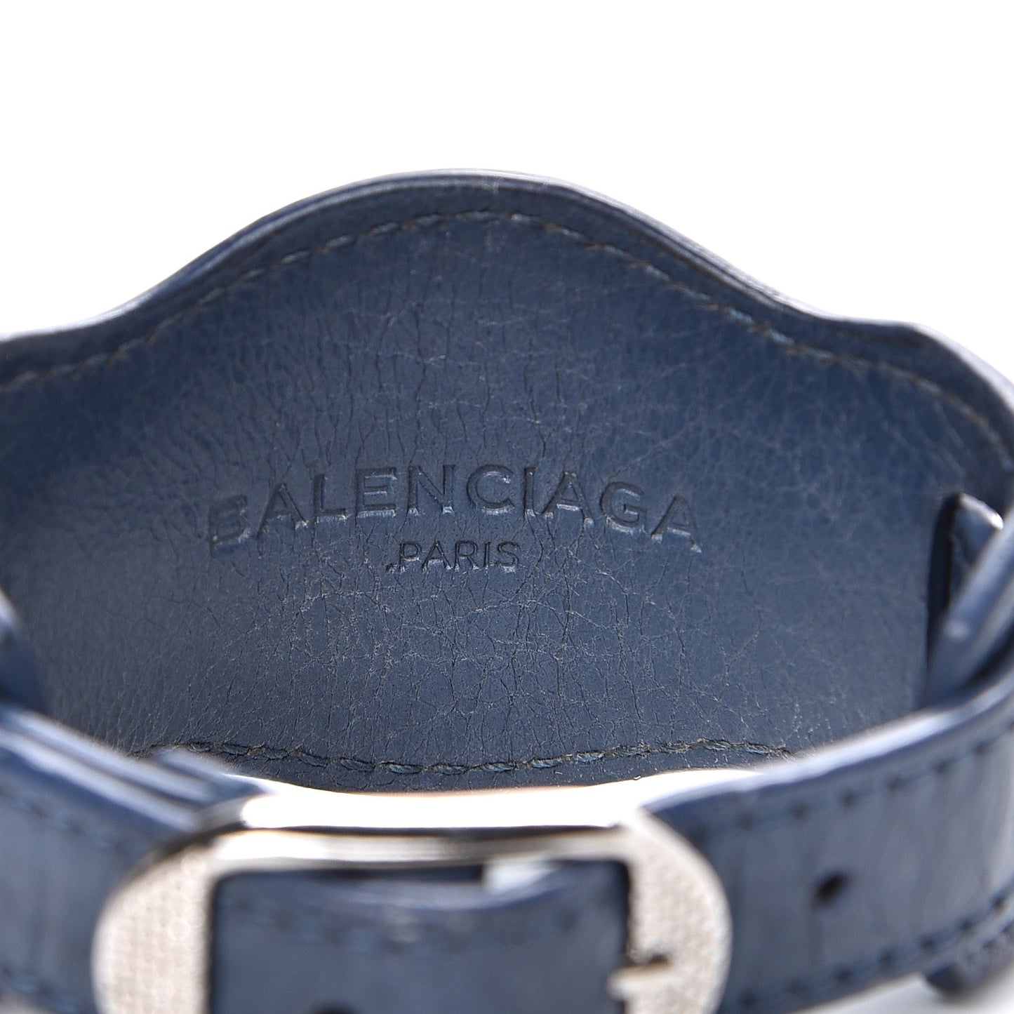 Agneau Arena Giant 12 Silver Hardware Bracelet Bleu Mineral