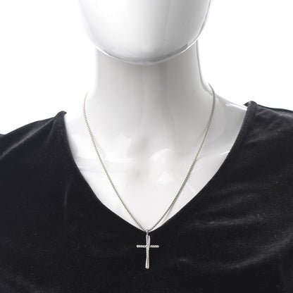 David Yurman Sterling Silver Diamond Pave 29mm Crossover Cross Necklace 2 of 7