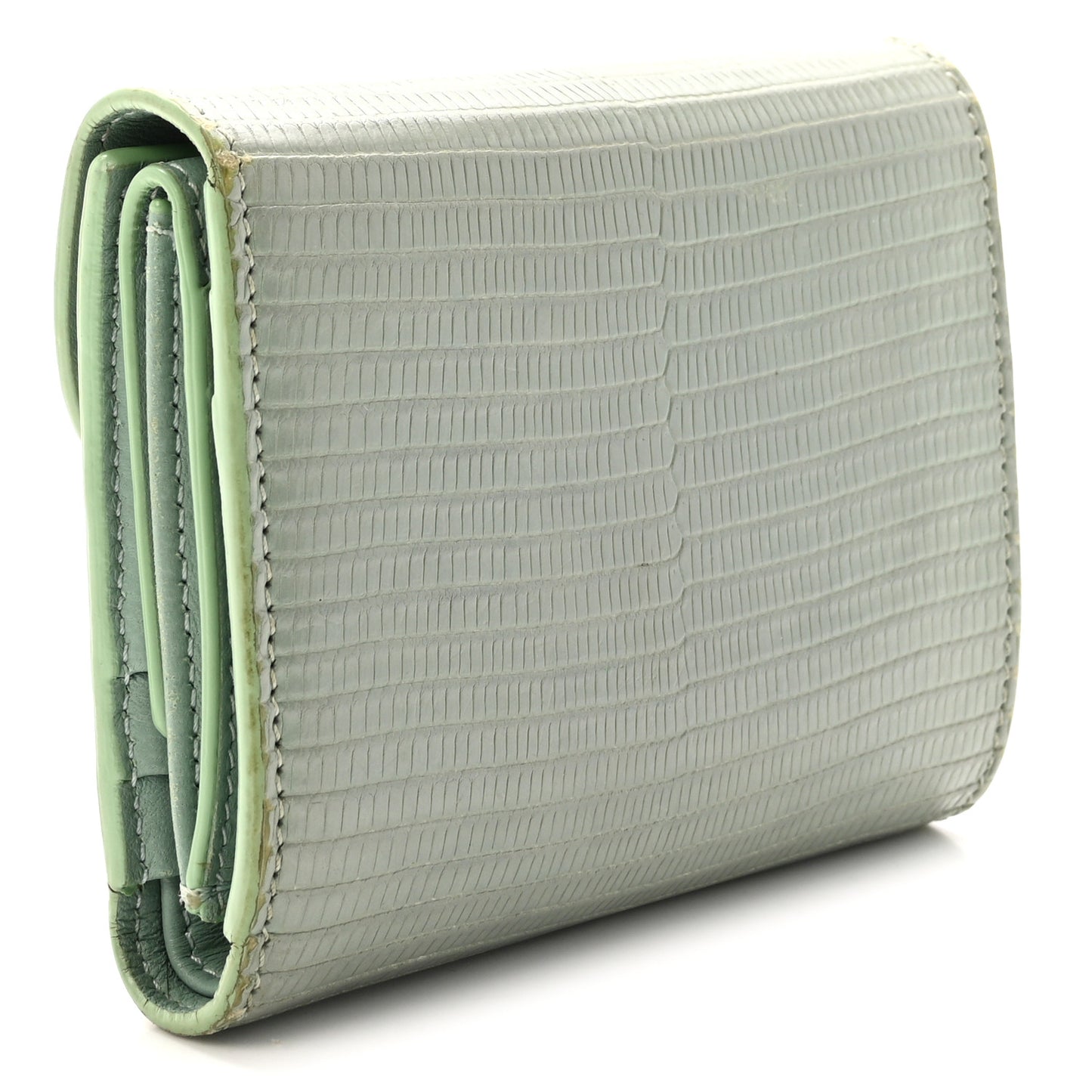Lizard Small Triomphe Wallet Pastel Green