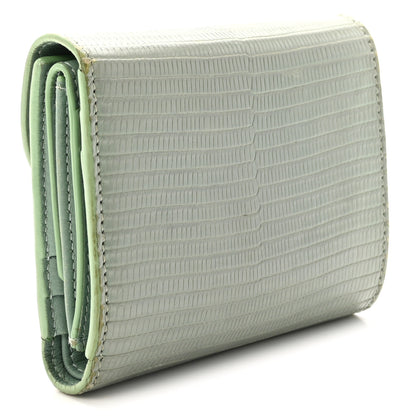 Celine Lizard Small Triomphe Wallet Pastel Green 3 of 7