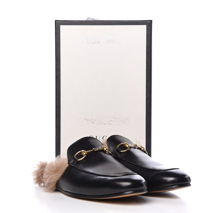 Gucci Calfskin Fur Mens Princetown Slippers 8 Black 12 of 12