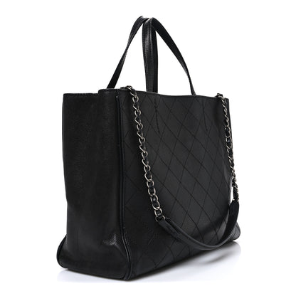 Chanel Caviar Stitched Large Lady Coco Shopping Tote Black 3 of 11
