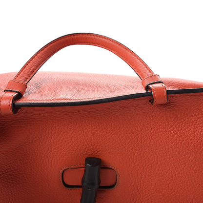 Gucci Cellarius Calfskin Large Bamboo Daily Top Handle Bag New Dark Orange 14 of 18