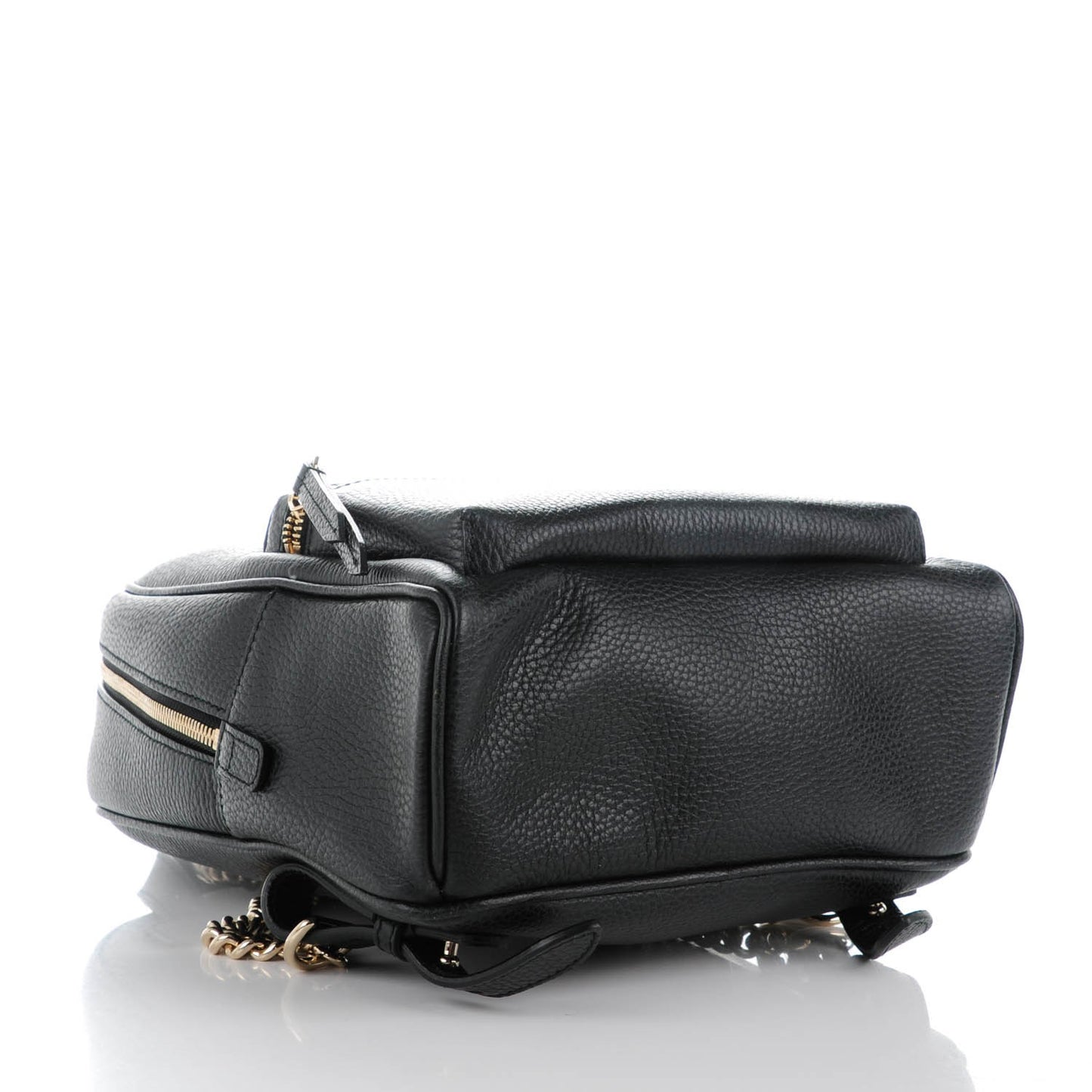 Pebbled Calfskin Soho Chain Backpack Black