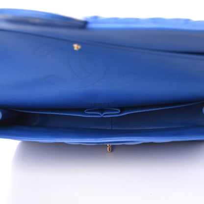 Chanel Lambskin Quilted Maxi Double Flap Blue 6 of 8