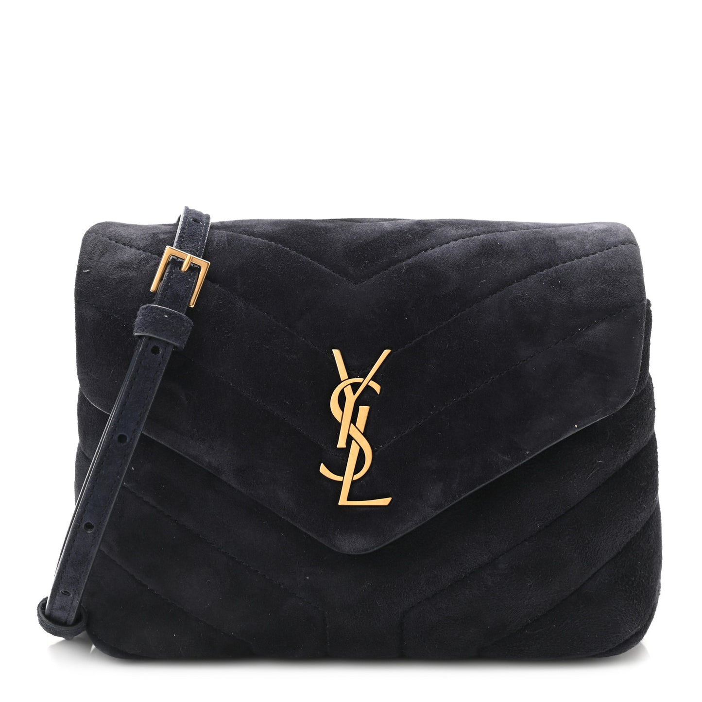 Suede Toy Loulou Shoulder Bag Deep Marine