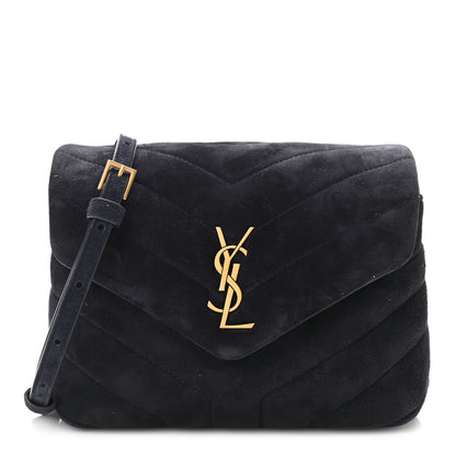 Saint Laurent Suede Toy Loulou Shoulder Bag Deep Marine 1 of 11