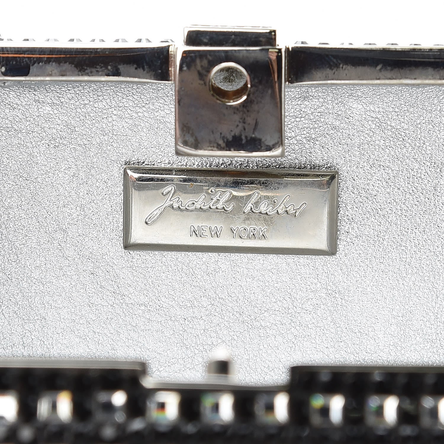 Judith Leiber Crystal Minaudière Clutch Black Silver 6 of 11