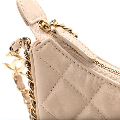 Chanel Lambskin Quilted Small Hobo Bag Light Beige 12 of 13