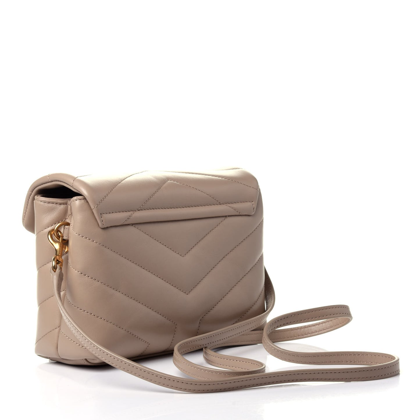 Calfskin Y Quilted Monogram Toy Loulou Crossbody Bag Dark Beige