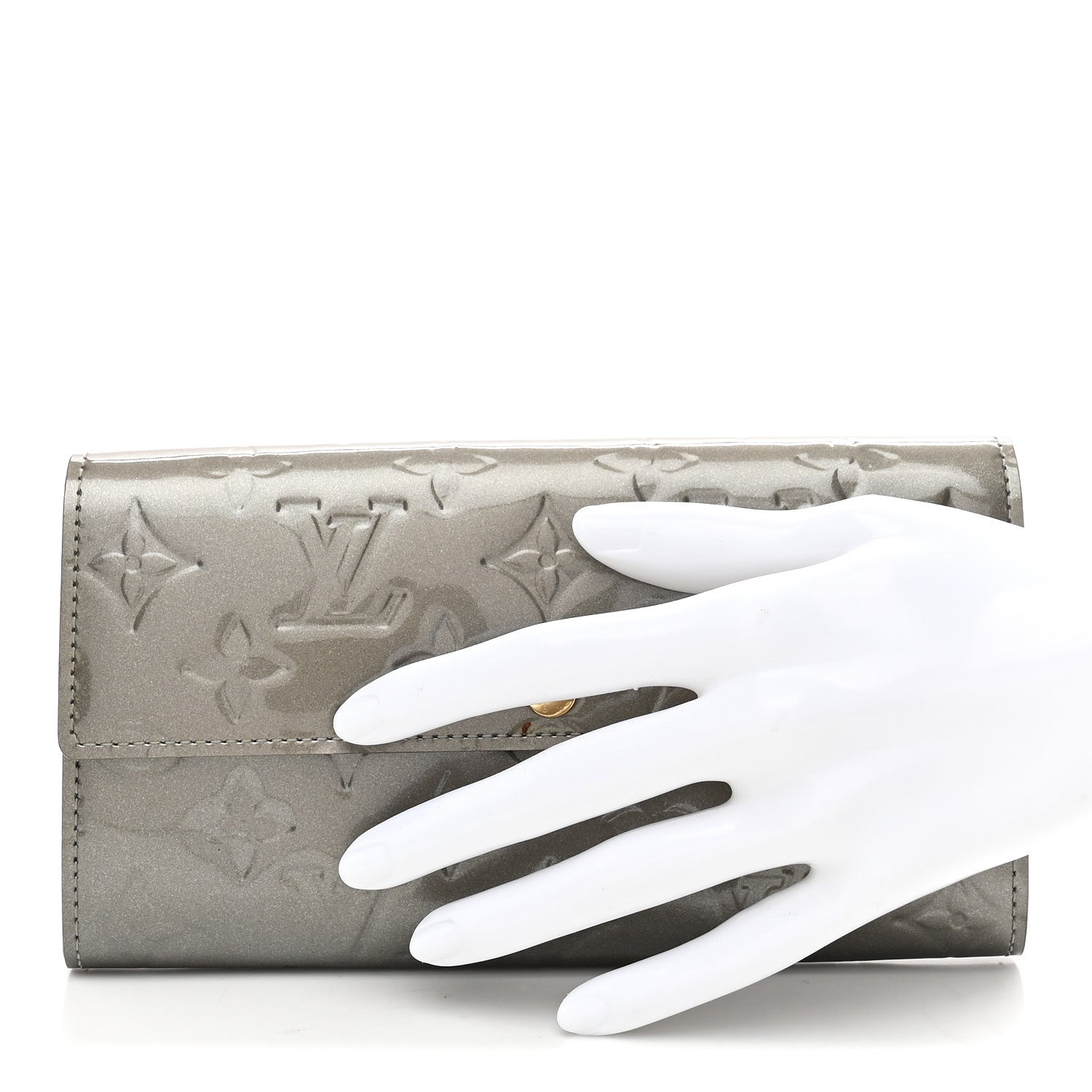 Louis Vuitton Vernis Sarah Wallet Gris Art Deco 2 of 7