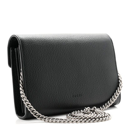 Gucci Calfskin Mini Dionysus Chain Wallet Black 3 of 11