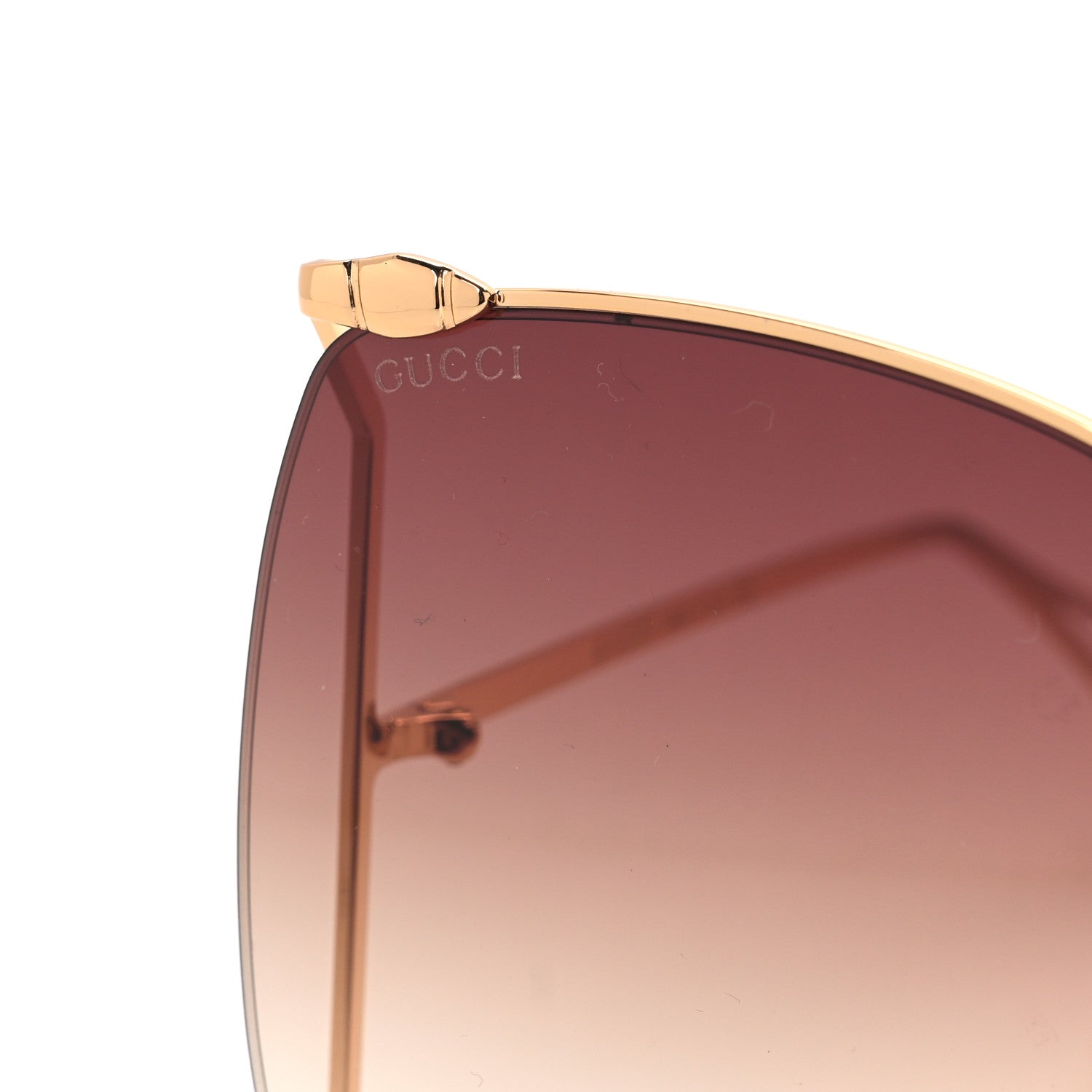 Gucci Oversized Round Sunglasses GG0252S Gold Brown 7 of 8