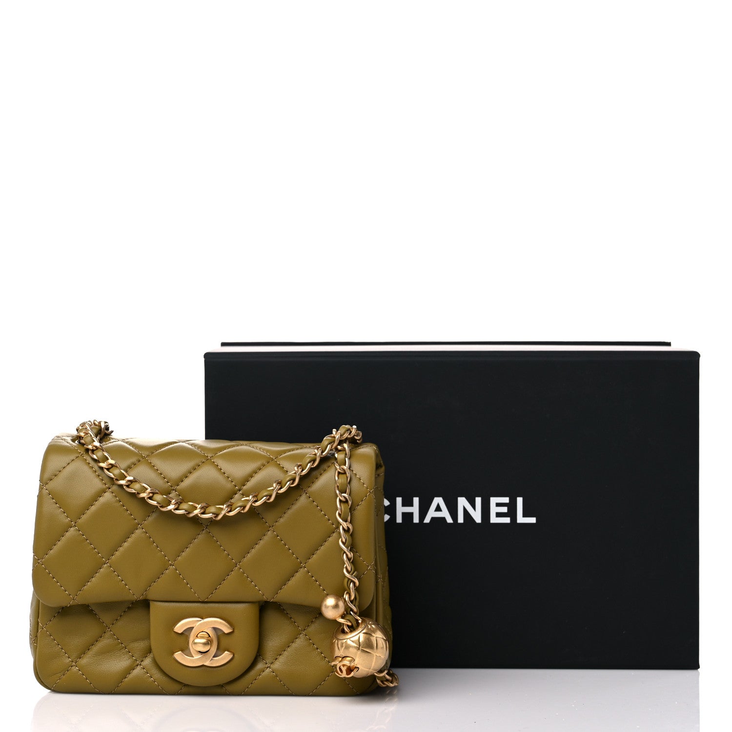 Chanel Lambskin Quilted Mini Pearl Crush Flap Green 9 of 9