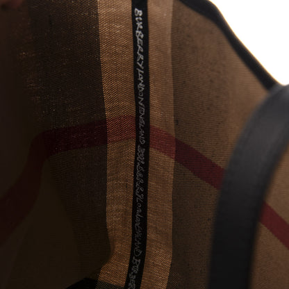 Burberry Coated Canvas Mega Check Medium Doodle Tote Black 7 of 13