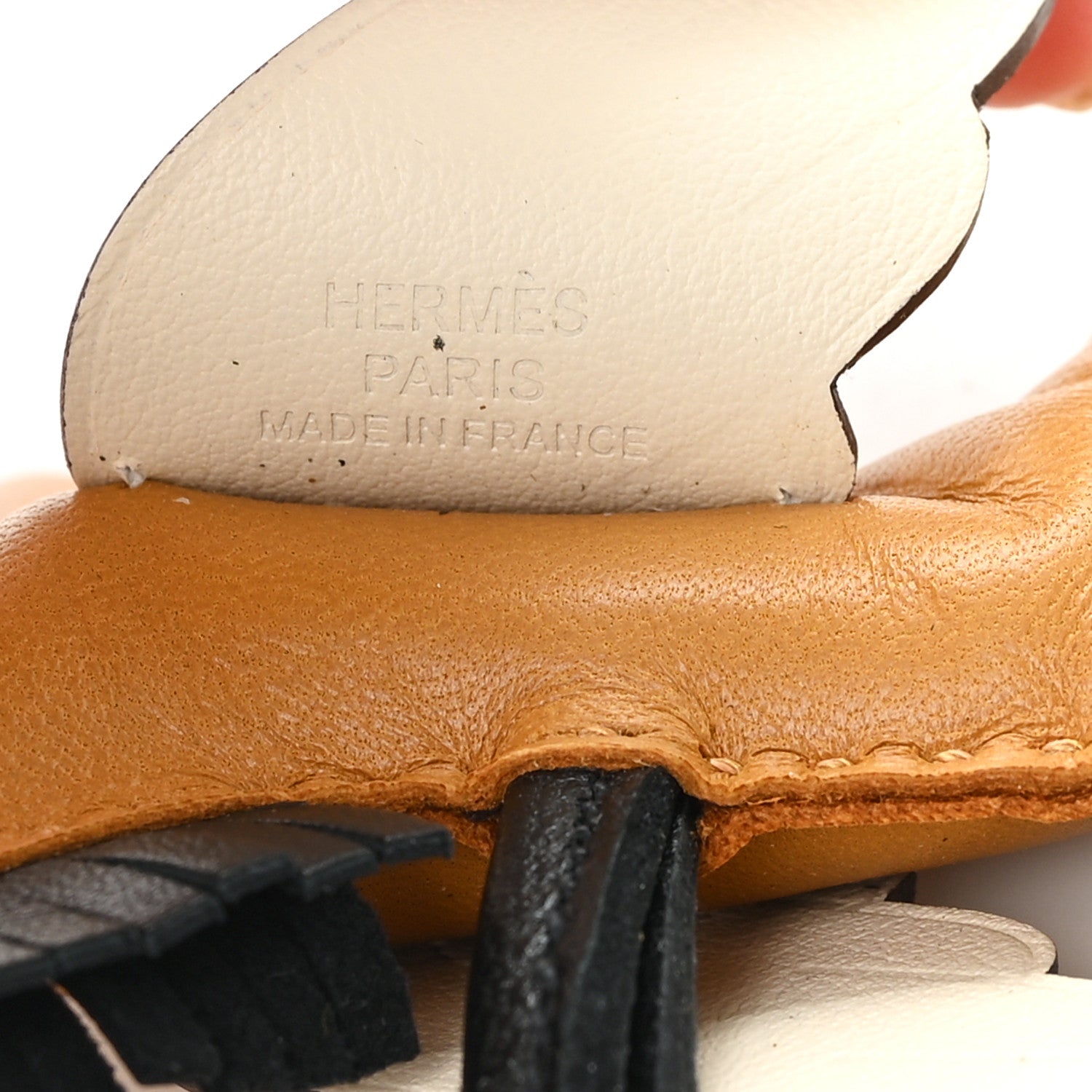 Hermes Milo Lambskin Grigri Rodeo Pegase Horse Bag Charm PM Sesame Black Nata 3 of 4