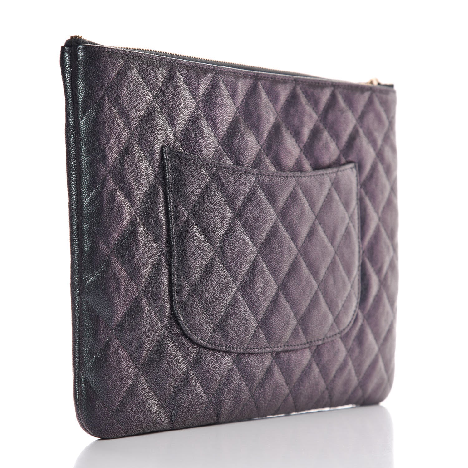 Chanel Iridescent Caviar Medium Night by the C Pouch Clutch Black 3 of 9
