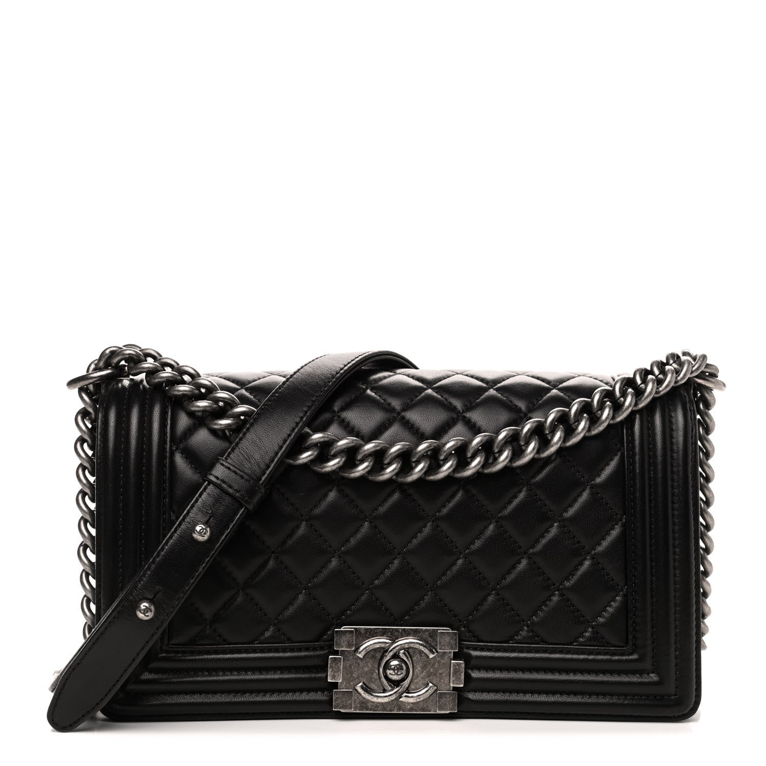 Chanel Lambskin Quilted Medium Boy Flap Black 1 of 4