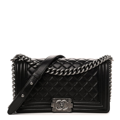 Chanel Lambskin Quilted Medium Boy Flap Black 1 of 4