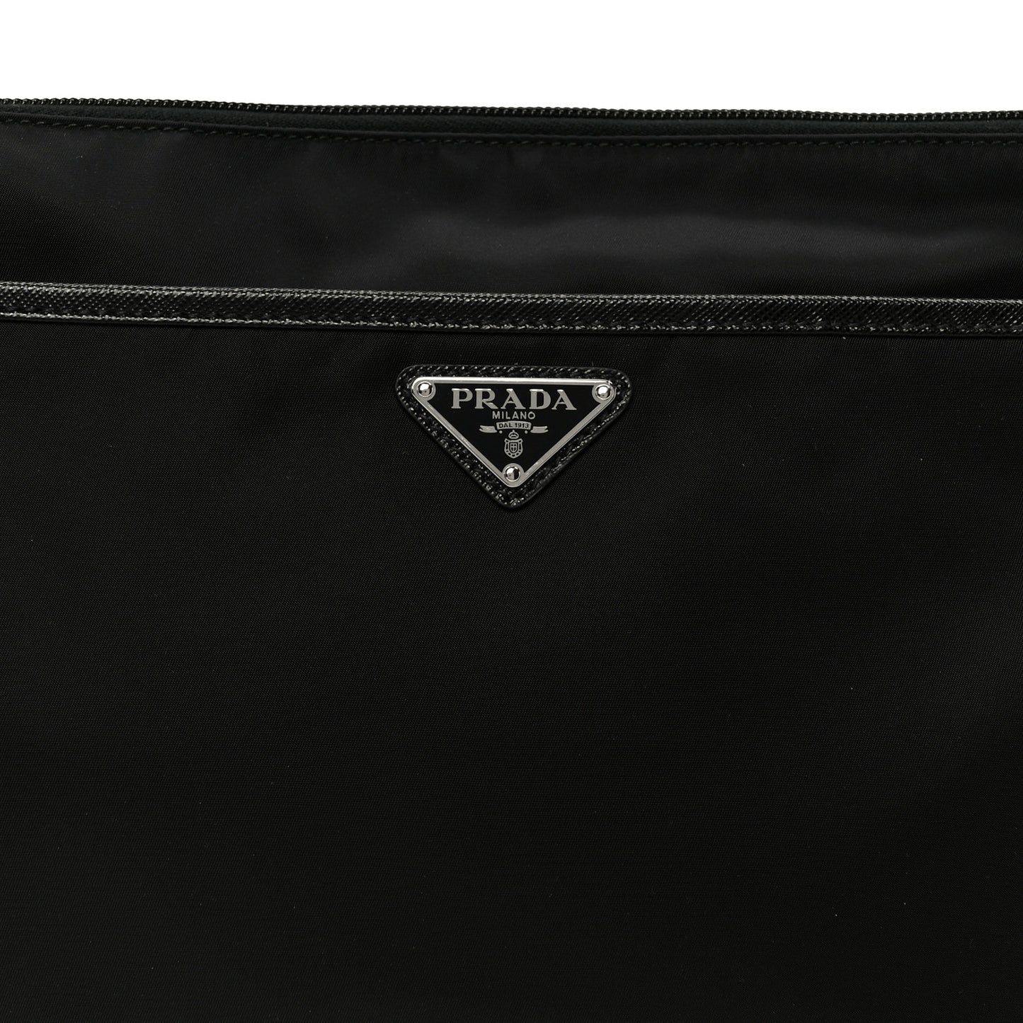 Tessuto Nylon Saffiano Flat Pouch Black