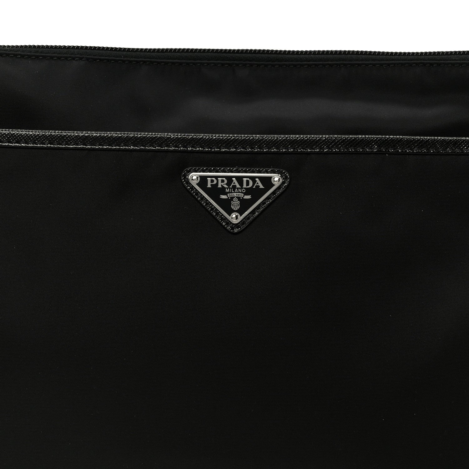 Prada Tessuto Nylon Saffiano Flat Pouch Black 8 of 8