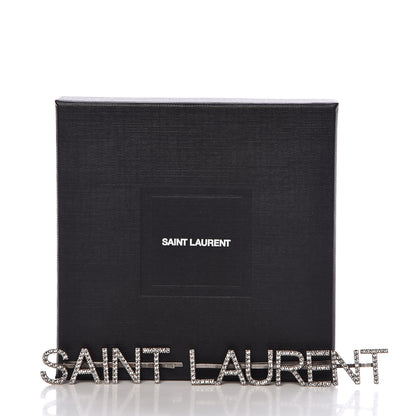 Saint Laurent Brass Crystal Barrette Oxidized Silver 4 of 4