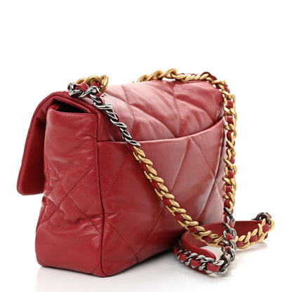 Chanel Lambskin Quilted Large Chanel 19 Flap Red 3 of 12