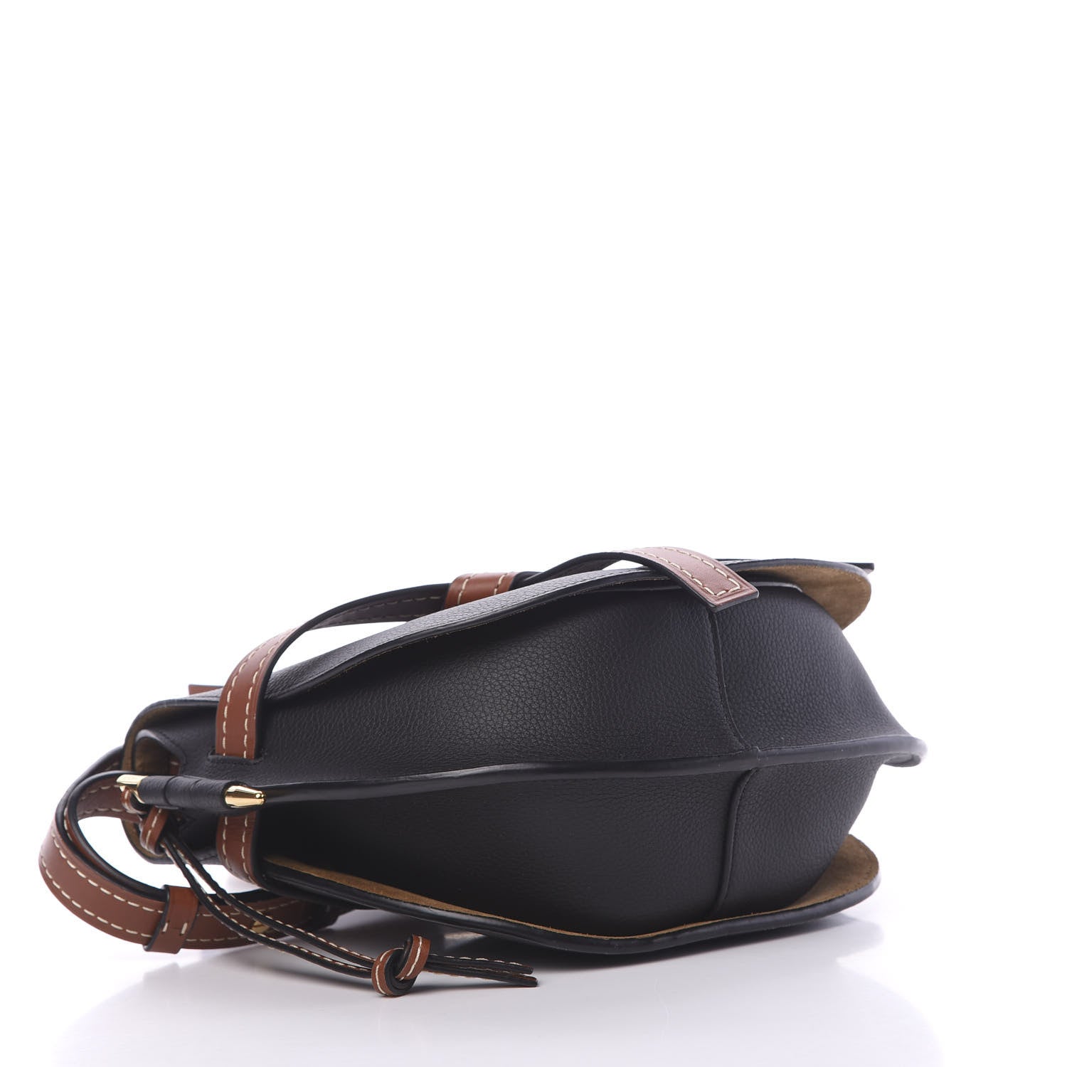 Loewe Grained Calfskin Small Gate Crossbody Bag Pecan Black 3 of 9