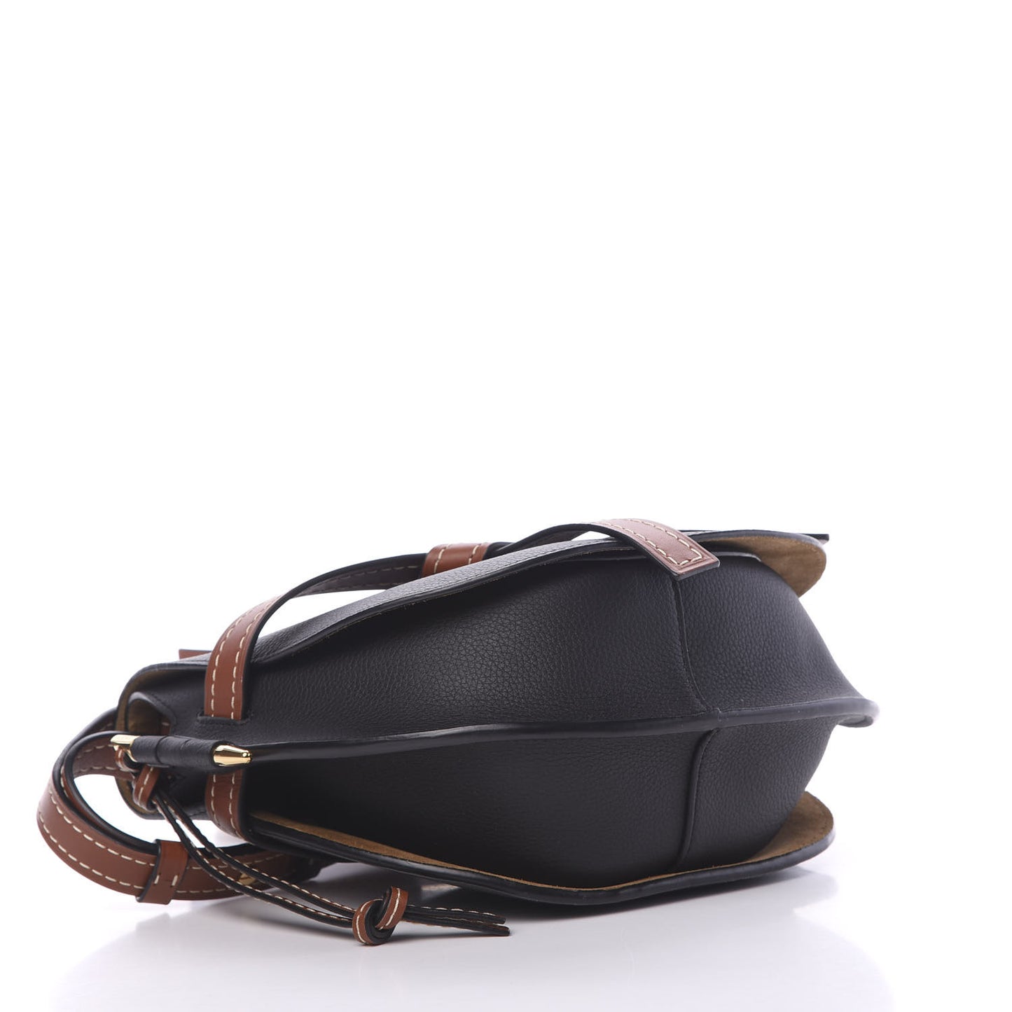 Grained Calfskin Small Gate Crossbody Bag Pecan Black