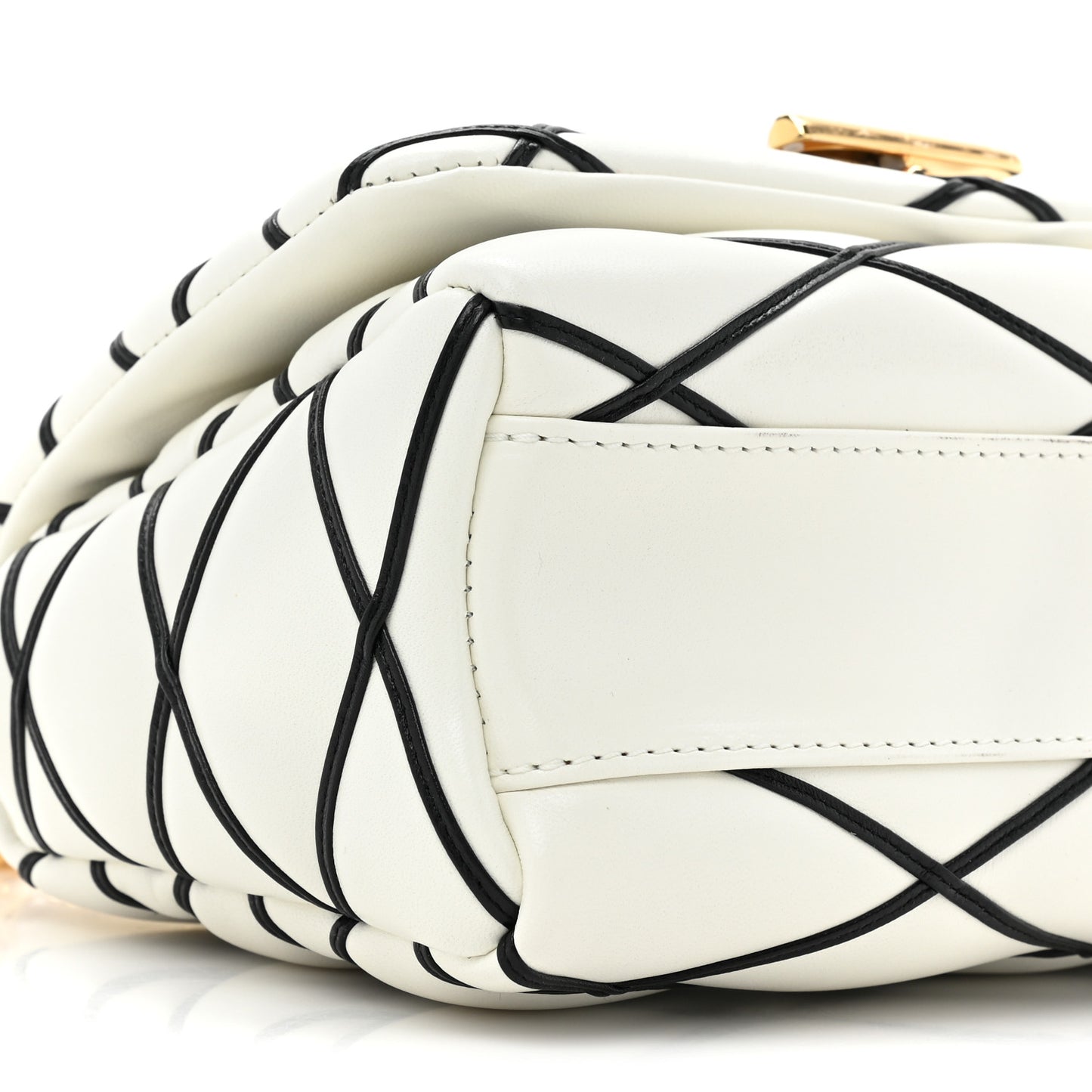 Lambskin Malletage Top Handle GO-14 MM White Black