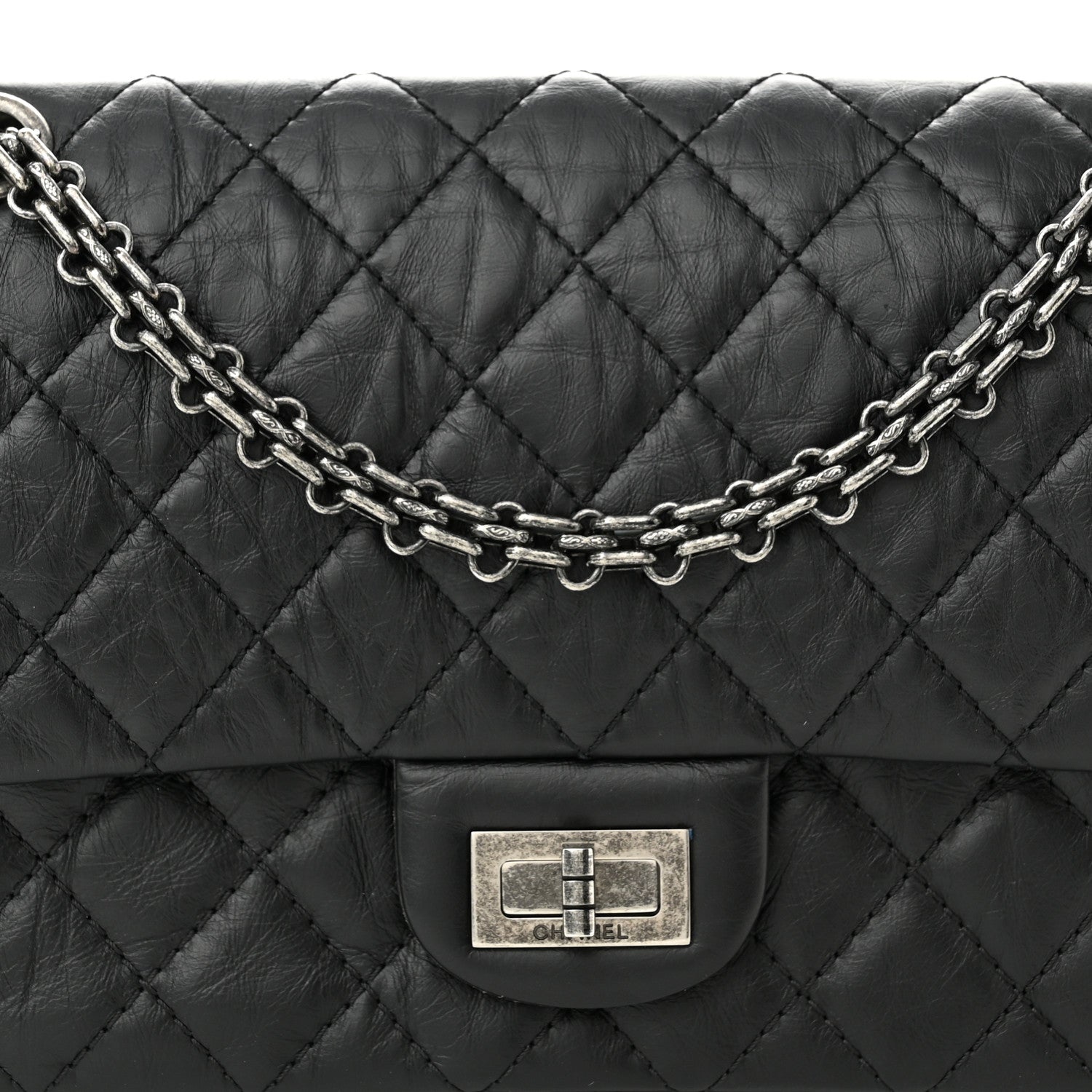 Chanel Aged Calfskin Quilted 2.55 Reissue 225 Flap Black 8 of 11
