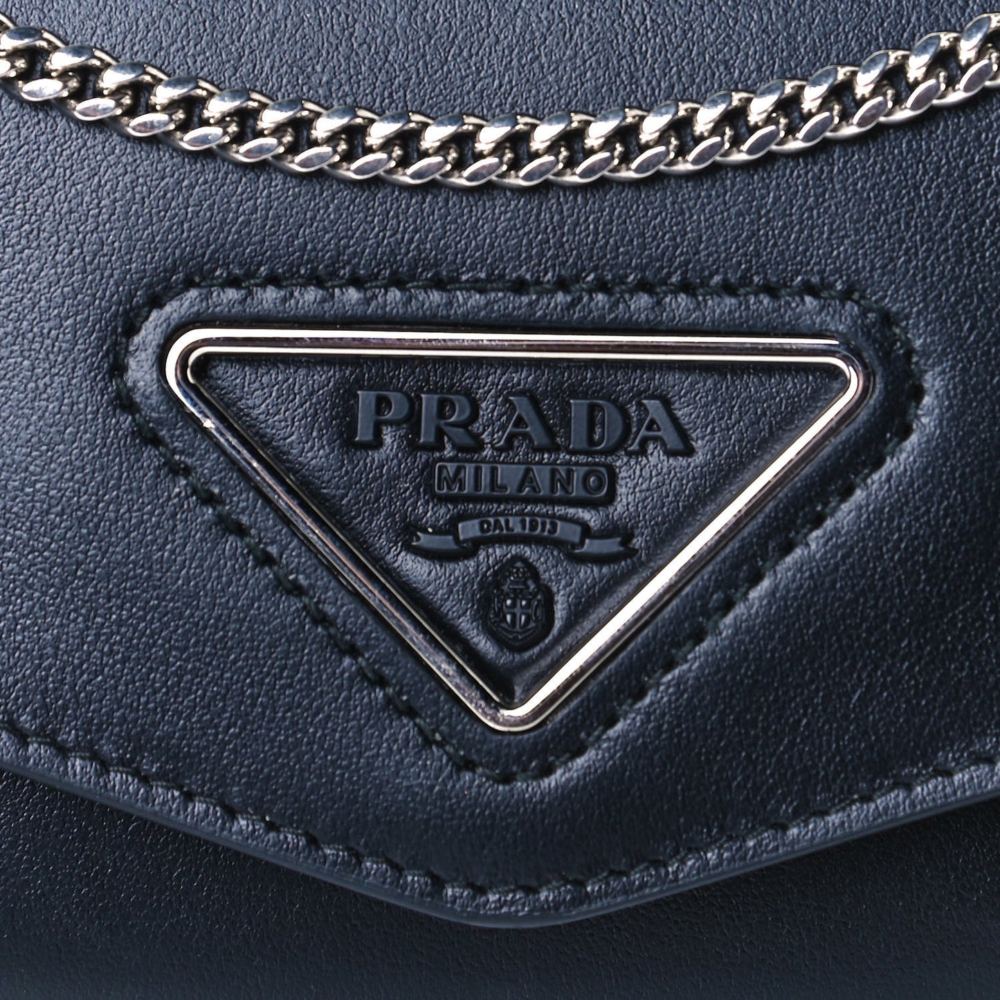 City Calfskin Envelope Chain Clutch Black